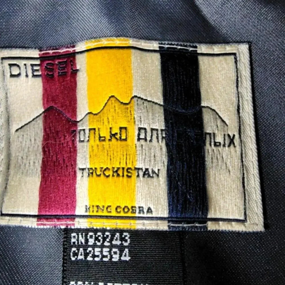 Diesel Blazer Mens L Gray Blue Gold Cotton Metal Sport Coat Jacket Italy HTF